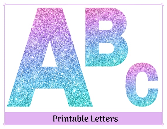 ombre glitter alphabet clip art letters a z printable etsy
