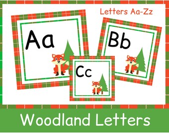 Woodland Fox Alphabet Letters | Classroom Alphabet Chart | Instant Download | Printable & Resizable