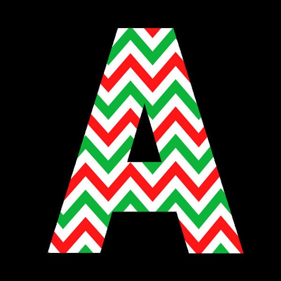 printable christmas alphabet letters red green chevron etsy
