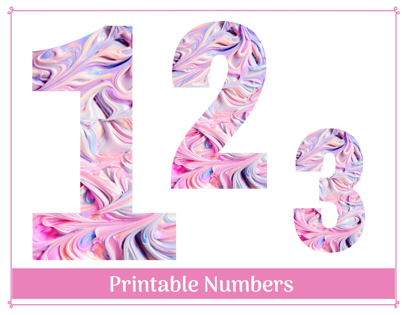 Pastel Swirl Number Clip Art Printable & Resizable Numbers Etsy