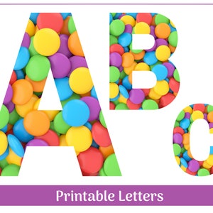 Rainbow Candy Alphabet Clip Art Letters A-Z and Numbers 0-9 | Printable & Resizable Letters and Numbers | DIY Banner and Bulletin Board Set