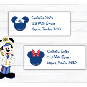 Nautical Mickey and Minnie Address Labels: Cruise Gift Tags (Digital Download)