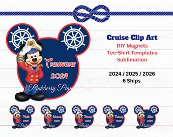 Cruise Magnets  | Nautical Mickey Stateroom Door Magnet | Cruise Clip Art, Sublimation | Digital Download