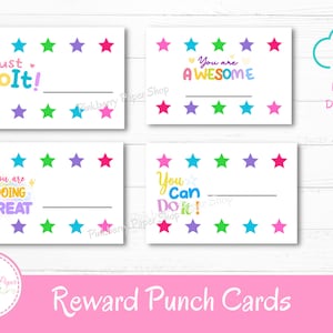 Reward Punch Cards | Classroom Rewards | Progress Recognition Rewards | Motivational Rewards | Printable Punch Card