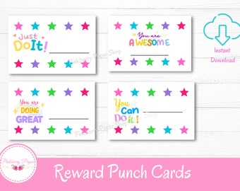 Printable Classroom Reward Punch Cards: Motivational Progress Recognition (PGN File)