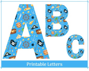 Pirate Themed Alphabet, Numbers | Printable & Resizable Letters | Banner - Bulletin – Sublimation Letters