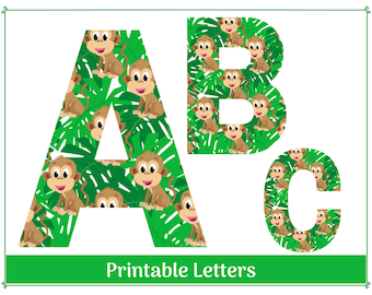 jungle theme letters etsy