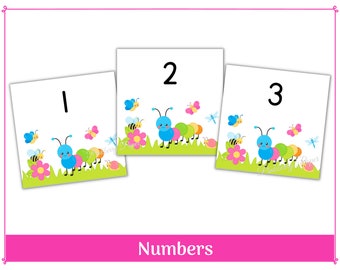 Cute Garden Numbers | Classroom Calendar Numbers | Printable & Resizable Number Clip Art | Numbers 1-31