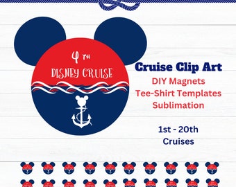 Cruise Magnets  | Nautical Mickey Stateroom Door Magnet | Cruise Clip Art, Sublimation | Digital Download