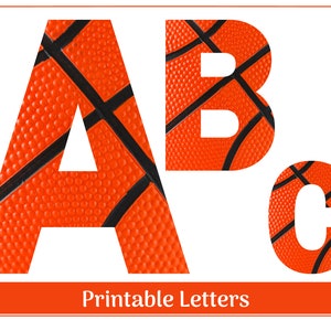 Basketball Alphabet Clip Art Letters A-Z, Numbers 0-9 | Printable Banner - Bulletin - Scrapbooking – Sublimation Letters