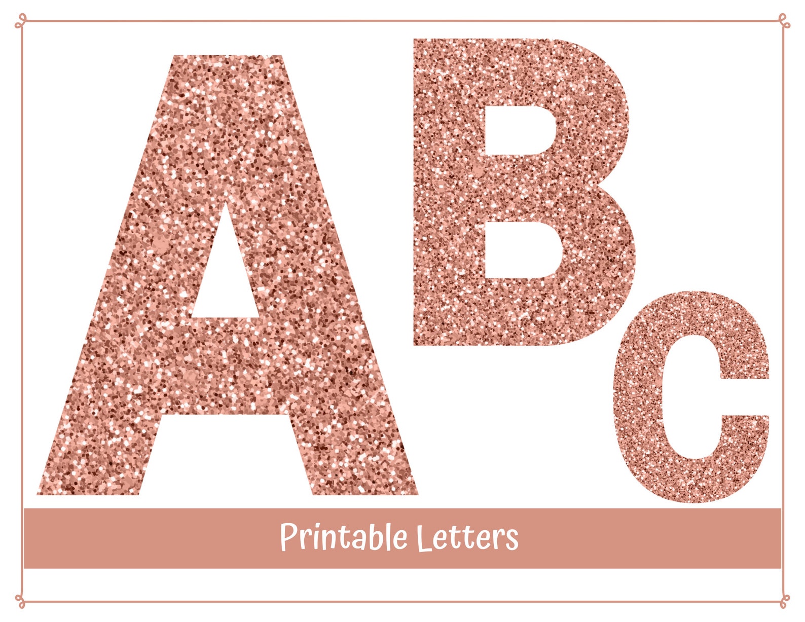 Rose Gold Glitter Alphabet Clipart Clip Art Alphabet Clipart Images