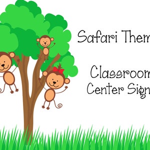 Safari Themed Classroom Center Signs | Preschool Classroom Signs | 8x10 | Set of  8