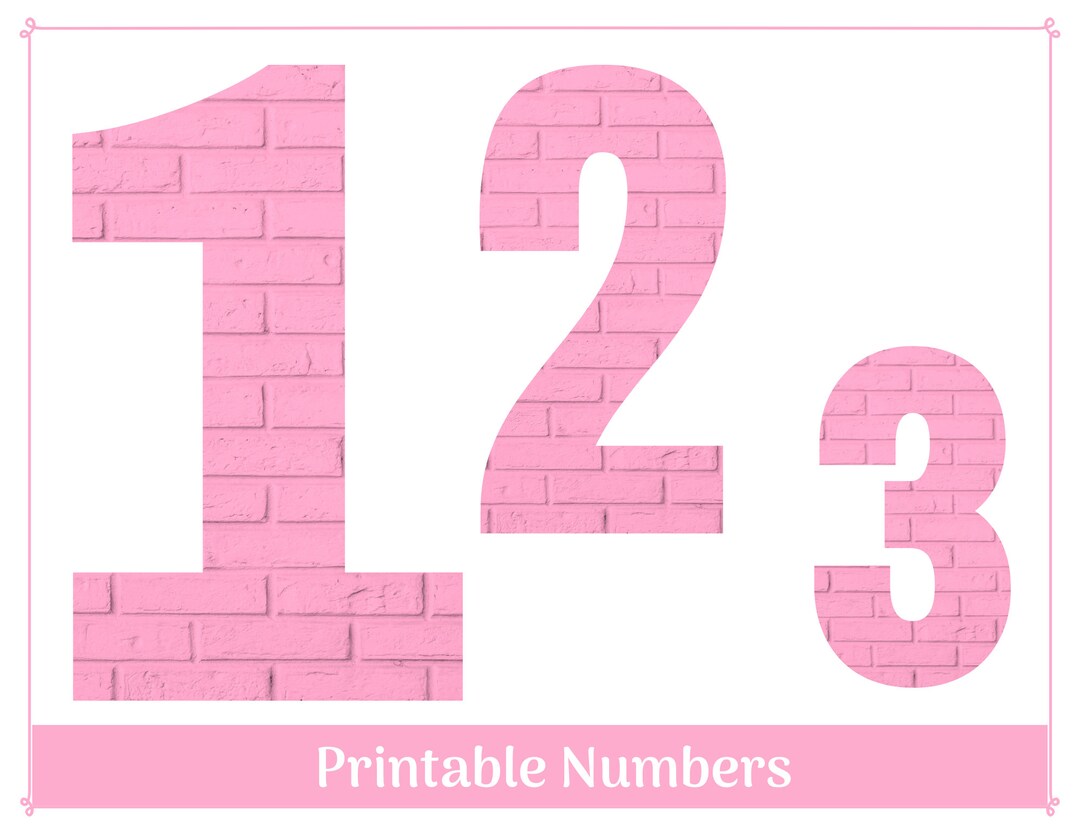 Pink Brick Clip Art Numbers Printable & Resizable Numbers - Etsy Australia