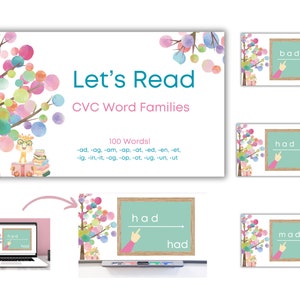 CVC Reading Activity | Reading Activity | CVC Word Lists | Smart Board Activity