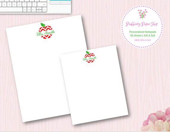 red chevron apple notepad