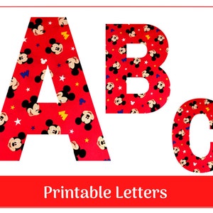 Printable Mickey Scrapbooking and Bulletin Board/Banner Letters | Resizable | Instant Download