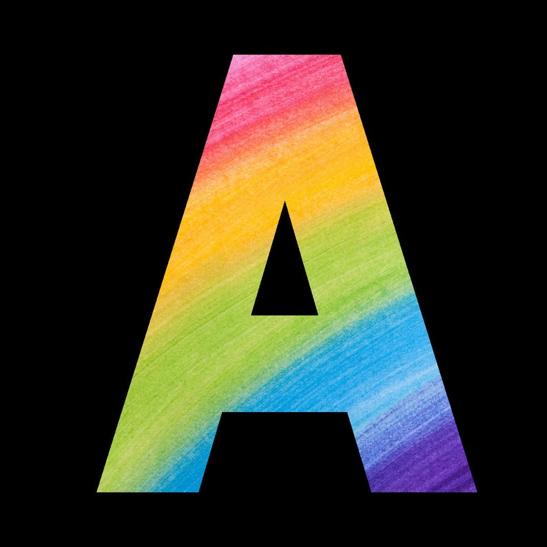 Rainbow Printable Letters Rainbow Scrapbooking &amp; Bulletin - Etsy