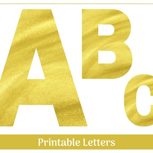 Yellow Sparkle Alphabet Letters A-Z, Numbers 0-9 | Printable Banner, Bulletin Board Sets, Scrapbooking & Sublimation Clip Art Letters