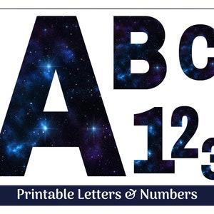 Astronomy Space Themed Alphabet & Number Clip Art | Printable Banner, Bulletin Board Letters