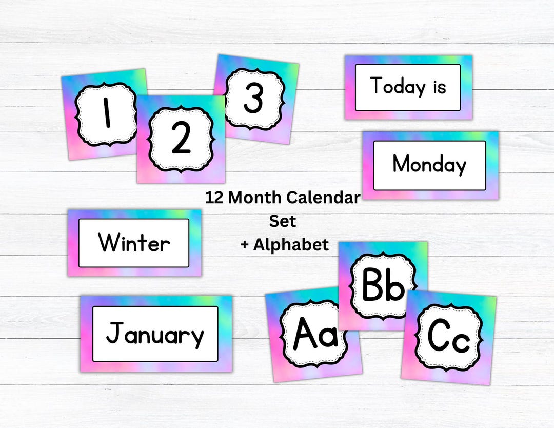 Rainbow Classroom Calendar | Printable & Resizable Calendar Headers and ...