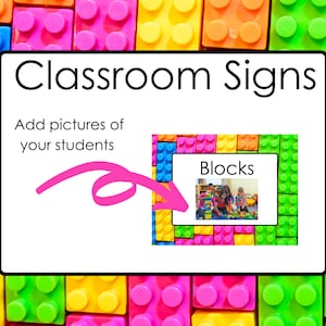 Preschool Classroom Center Signs | Printable Signs + Blank DIY Template | Resizable Signs
