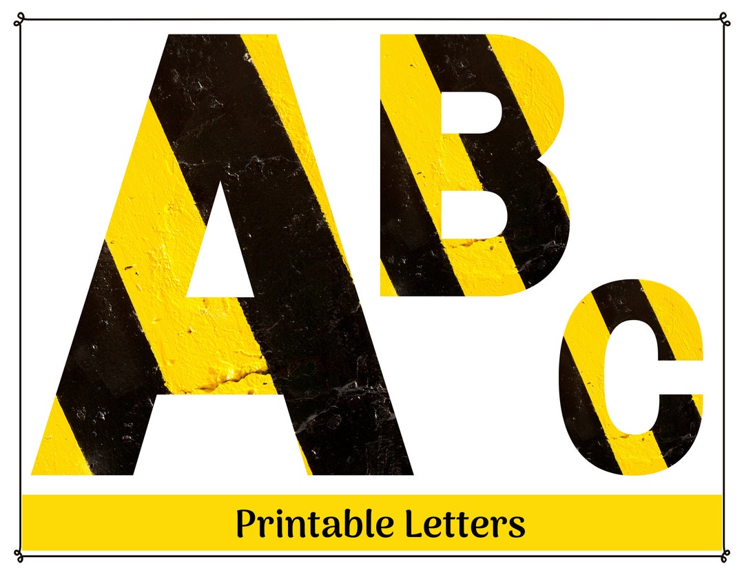 Construction Zone Printable Alphabet Letters & Numbers Clip Art AZ