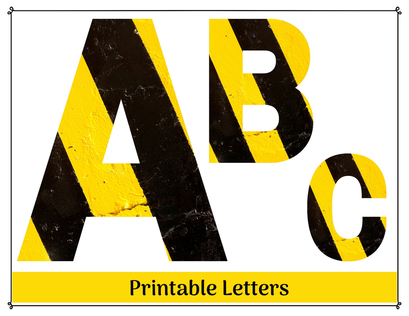 Construction Zone Printable Alphabet Letters &amp; Numbers Clip Art A-Z ...