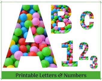 Ball Themed Bulletin Board Letters and Numbers: DIY Banner (Digital Download)