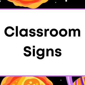 Planet Classroom Center Signs | Preschool Labels | Printable & Resizable | Set of 48
