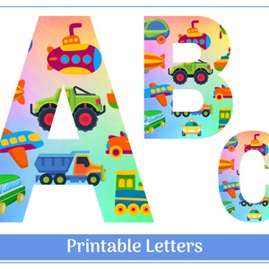 Speelgoedtransport Clip Art Alfabetletters A-Z en cijfers 0-9