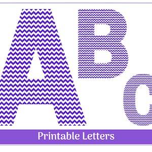 Lila Chevron Alphabet Buchstaben und Zahlen 0-9 Clip Art | Druckbare Buchstaben und Zahlen | Banner - Pinnwände - Scrapbooking