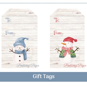 Snowman Holiday Gift Tags | DIY Printable Holiday Labels