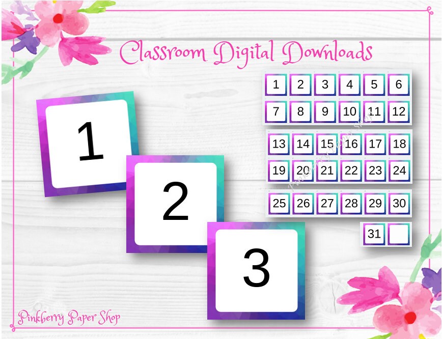Printable Rainbow Calendar Numbers Classroom Labels & Supplies 2 X 2 Instant Download - Etsy printable-rainbow-calendar-numbers-classroom-labels-supplies-2-x-2-instant-download-etsy