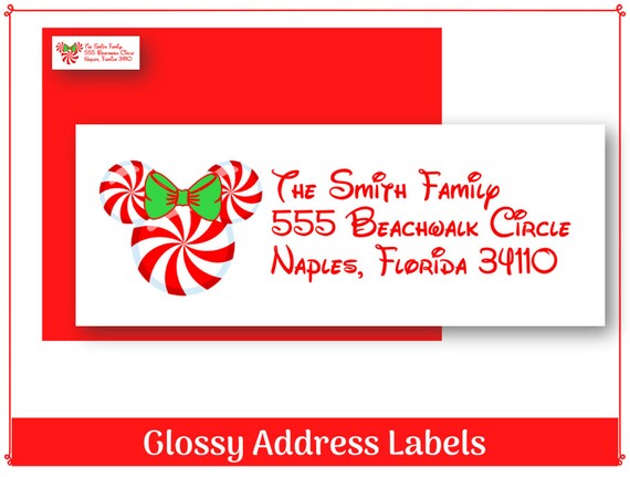 Peppermint Christmas Return Address Label Gift Tag 120 - Etsy