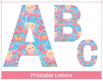 Octopus Alphabet Clip Art: A-Z Letters & 0-9 Numbers (Printable)