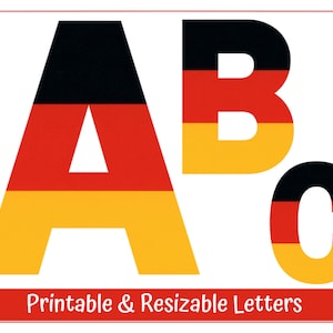 German Flag Printable Alphabet Letter Clip Art | DIY Banner & Bulletin Board Letters | Scrapbook Letters | Digital Download