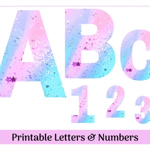 Unicorn Sparkle Alphabet Letters & Numbers | Banner - Bulletin - Scrapbooking – Sublimation Letters