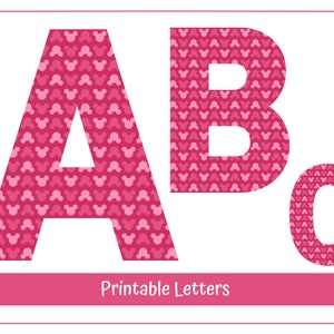printable cartoon style hot pink letters numbers in etsy