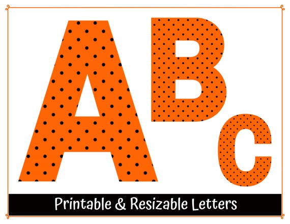 orange and black polka dot alphabet clip art resizable etsy canada