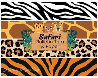 Zestaw Safari Bulletin Board Trim: Wydrukowana granica do sali lekcyjnej (pobranie cyfrowe)