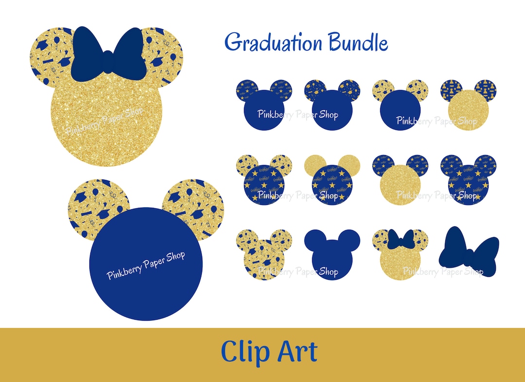 Mickey and Minnie Graduation Clip Art Bundle Graduation Celebration ...