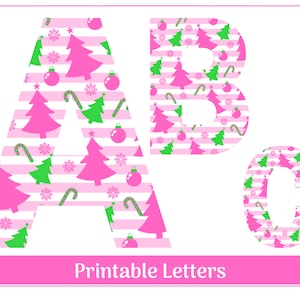 Alphabet de Noël clipart lettres de A à Z et chiffres de 0 à 9 | Bannière imprimable - Lettres pour tableau d'affichage - Lettres pour sublimation