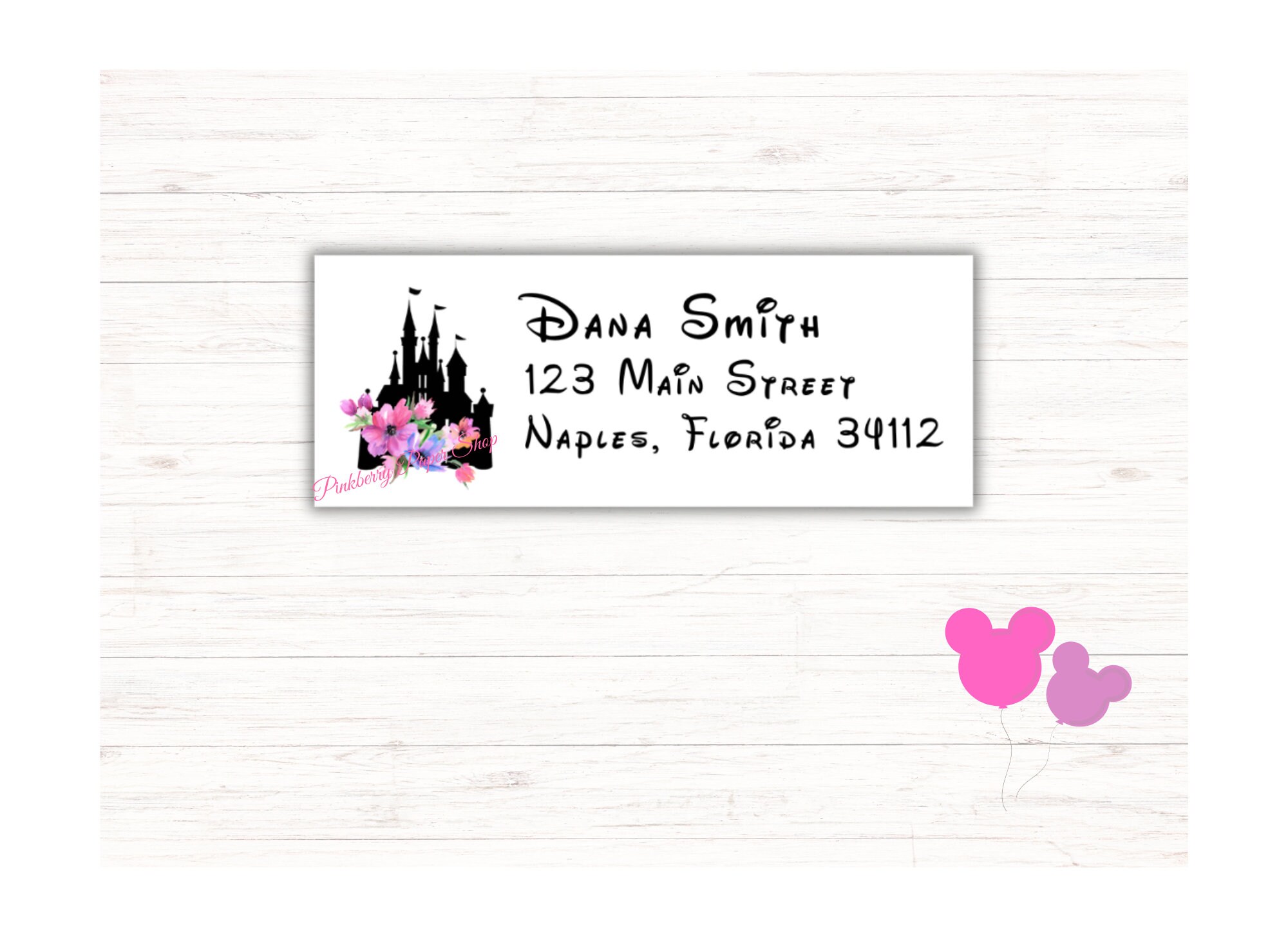 123様 Minnie Castle Return Address Labels | Character Labels | Printable