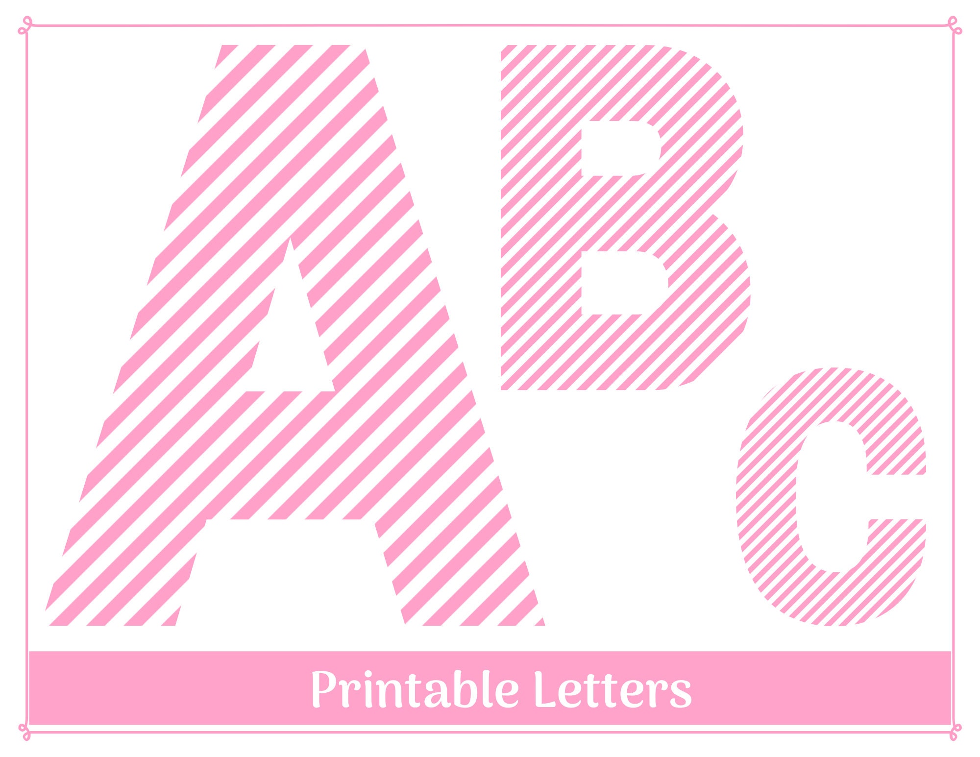 pink striped alphabet clip art printable uppercase a z etsy ireland