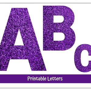 Purple Small Mixed Print & Script Glitter Letter Stickers - (228 pcs) –