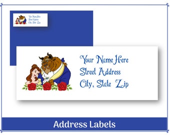 Beauty and the Beast Address Labels - Etsy