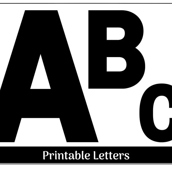 Black Alphabet Clip Art Letters A-Z | Printable & Resizable Letters | Banner - Bulletin - Scrapbooking – Sublimation Letters