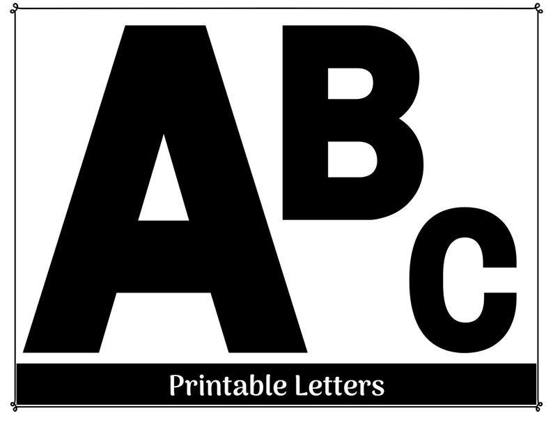 Black Alphabet Clip Art Letters AZ Printable & Resizable Etsy UK