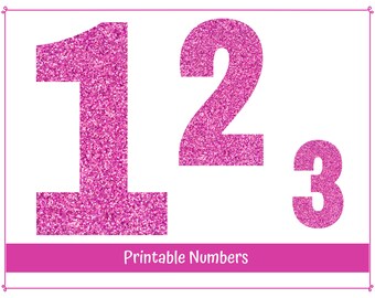 pink glitter numbers 0 9 printable clip art numbers etsy