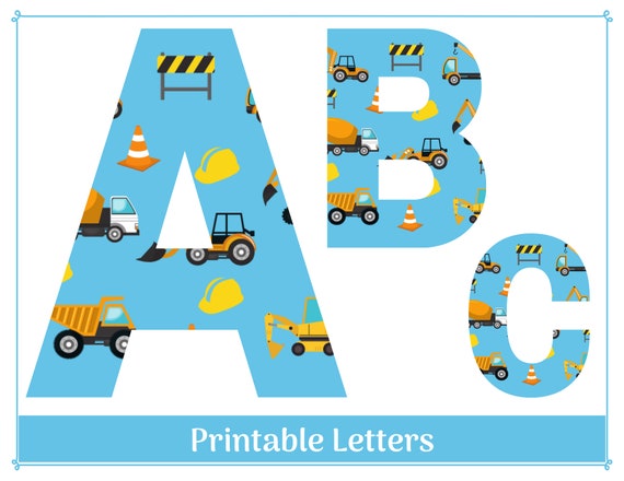 blue construction truck alphabet clip art printable etsy denmark